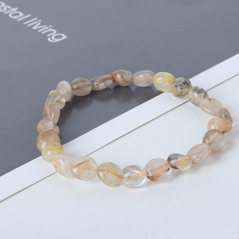 Natural Pink Amethyst With Shape Tiger's Eye Bracelet