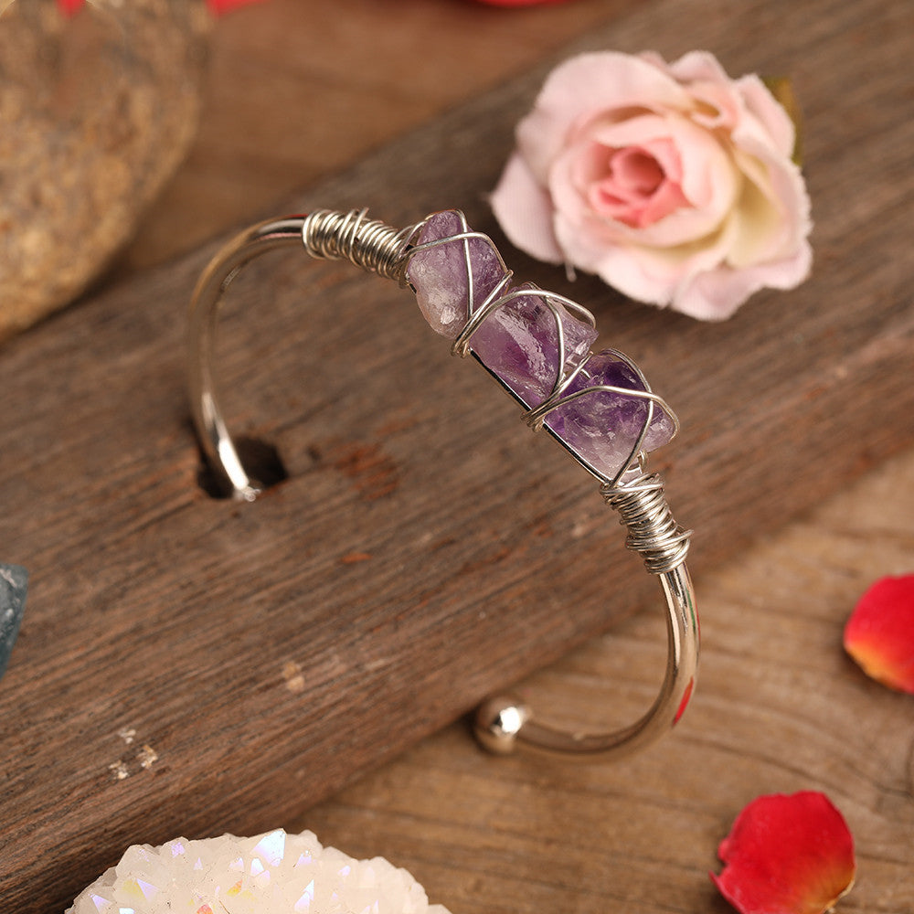 Stone Bead Amethyst Fashion Women Bracelet