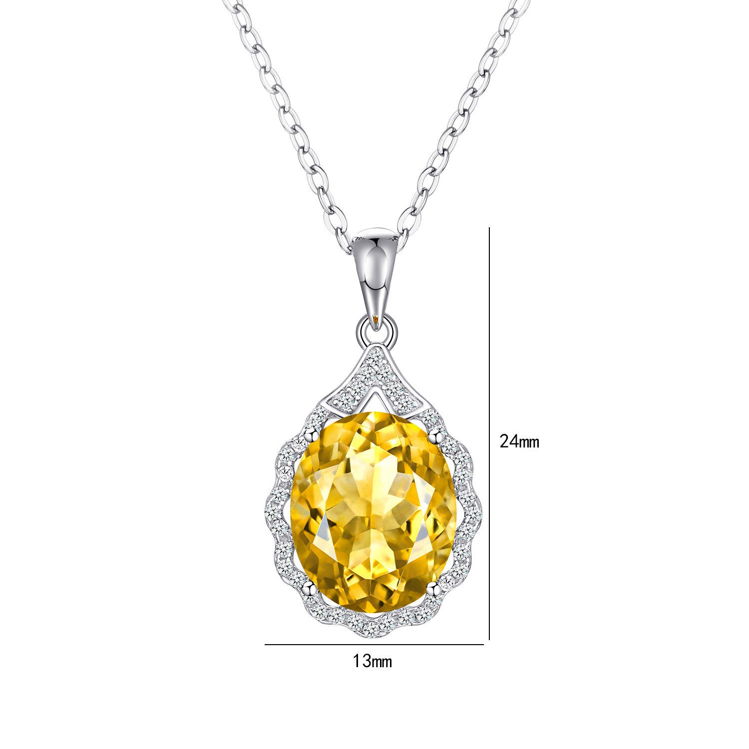 Citrine Rough Stone Pendant For Women