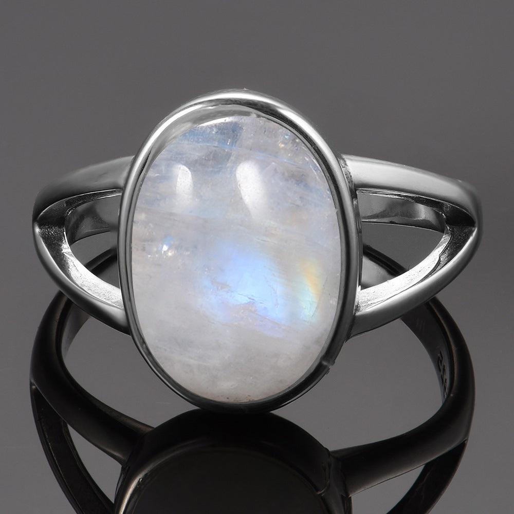 Court Style Moonstone Niche Mid-ancient Vintage Women Ring