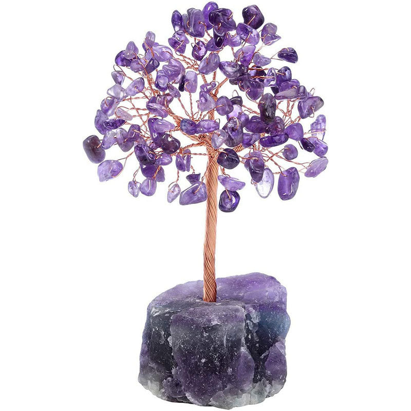 Natural Crystal Tree Crystal Wool Ore Fluorite Base Ornaments