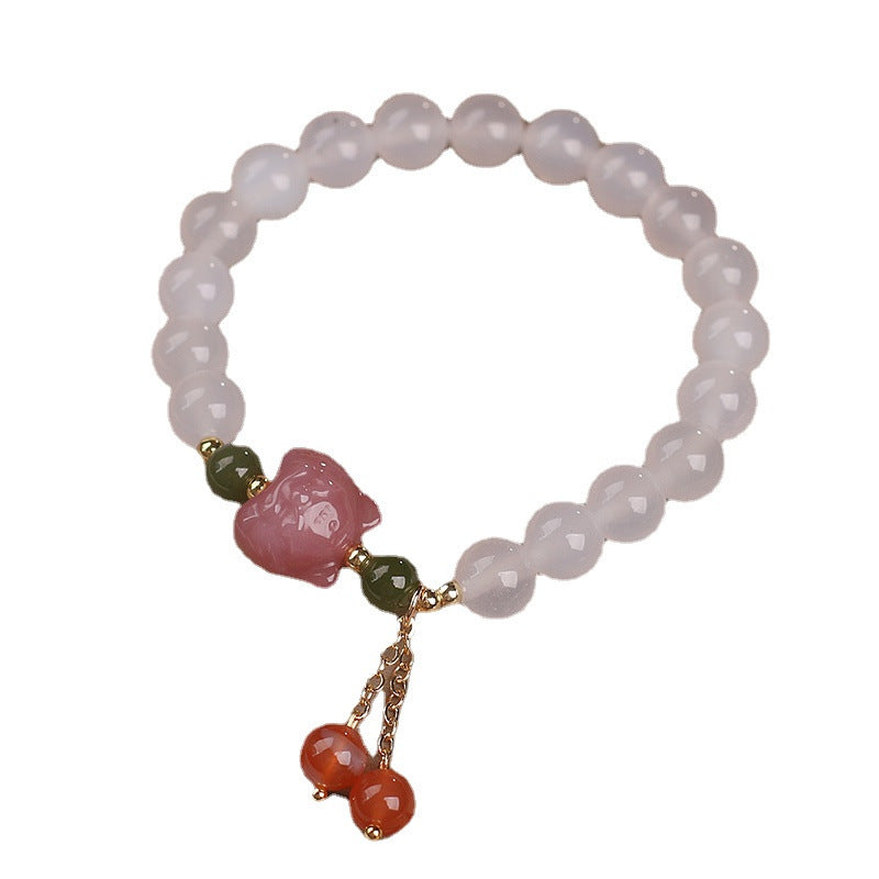 Special-interest Design White Agate Bead Women Bracelet