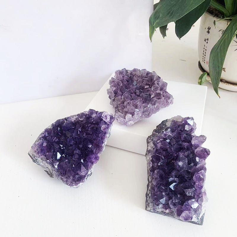 Natural Crystal Amethyst Block Ornaments Home Decor