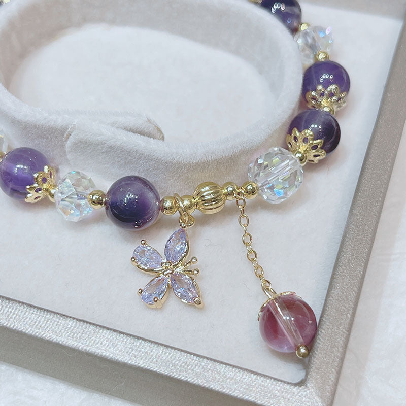 Fashion Butterfly Amethyst Women Bracelet