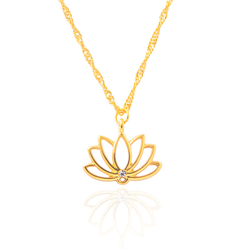 Dainty Gold Lotus women Necklace