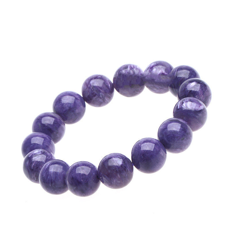 Natural Charoite Amethyst Dragon Crystal Couple Women Men Bracelet