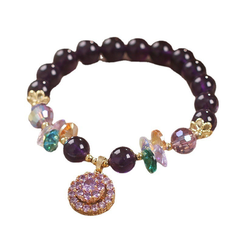 Natural Amethyst Women Bracelet Female Fashion Good Luck Comes