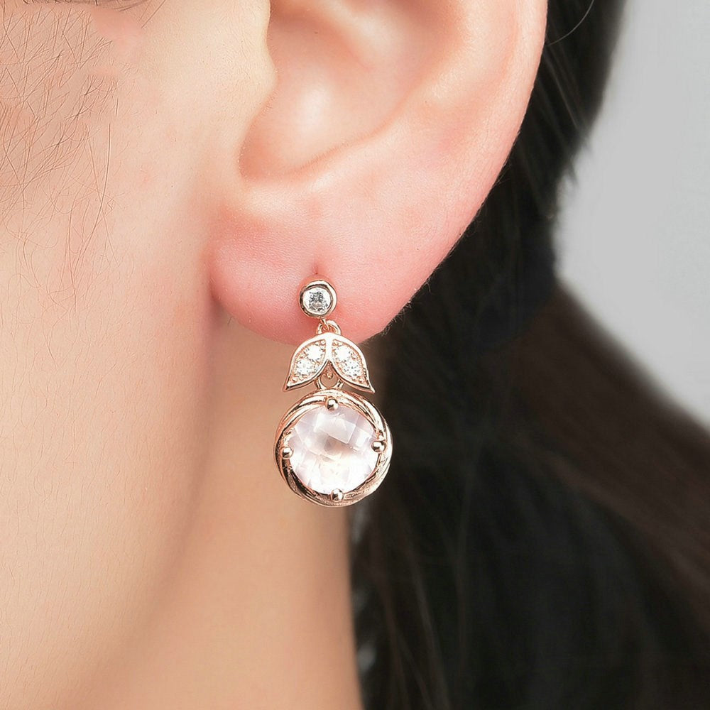 Rose Quartz Women Earrings