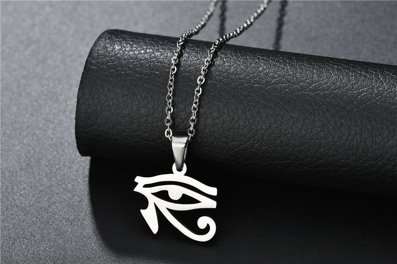 Men and women's collarbone stainless steel chain Eye of Horus necklace