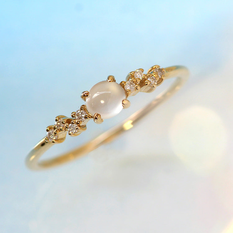 Women's Natural Blue Moonstone Ring