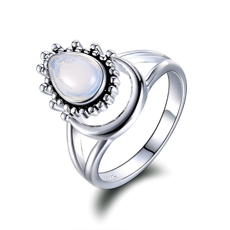 Moonstone Thai Silver Women Ring