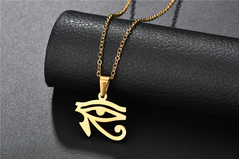 Men and women's collarbone stainless steel chain Eye of Horus necklace