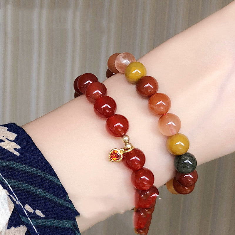 Women's natural red agate Bracelet