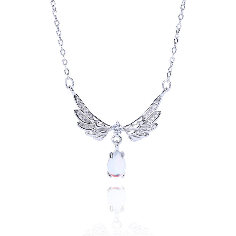 Angel Wings Moonstone Women Necklace