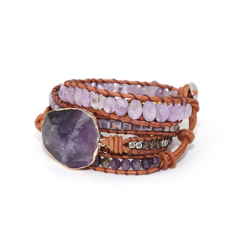 Natural Amethyst Bracelet Beaded Women Bracelet