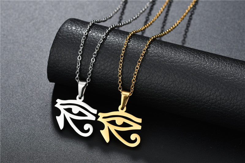 Men and women's collarbone stainless steel chain Eye of Horus necklace