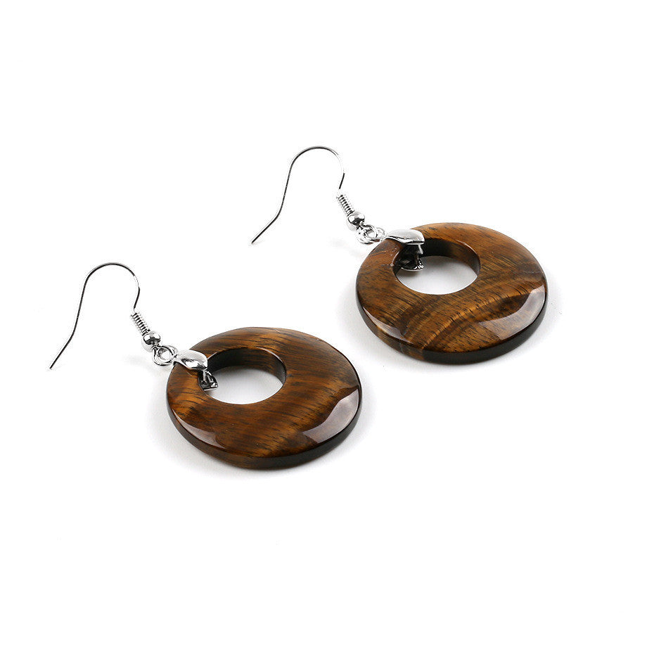 Natural stone agate crystal Women Earrings