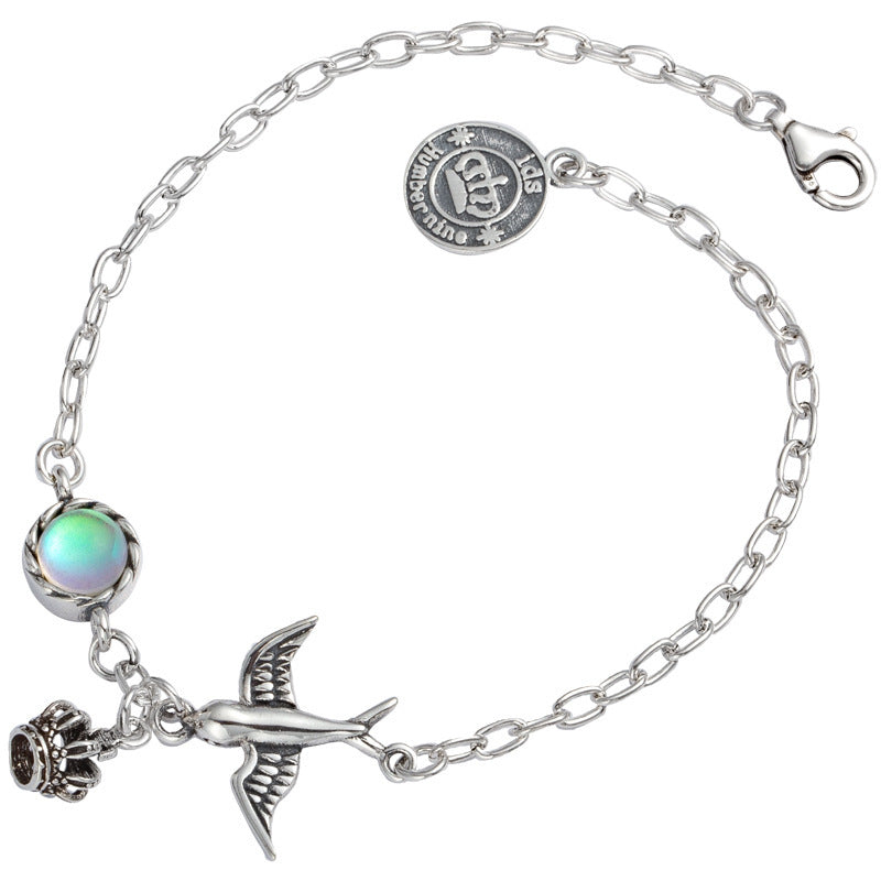 Swallow Crown Moonstone Women Bracelet