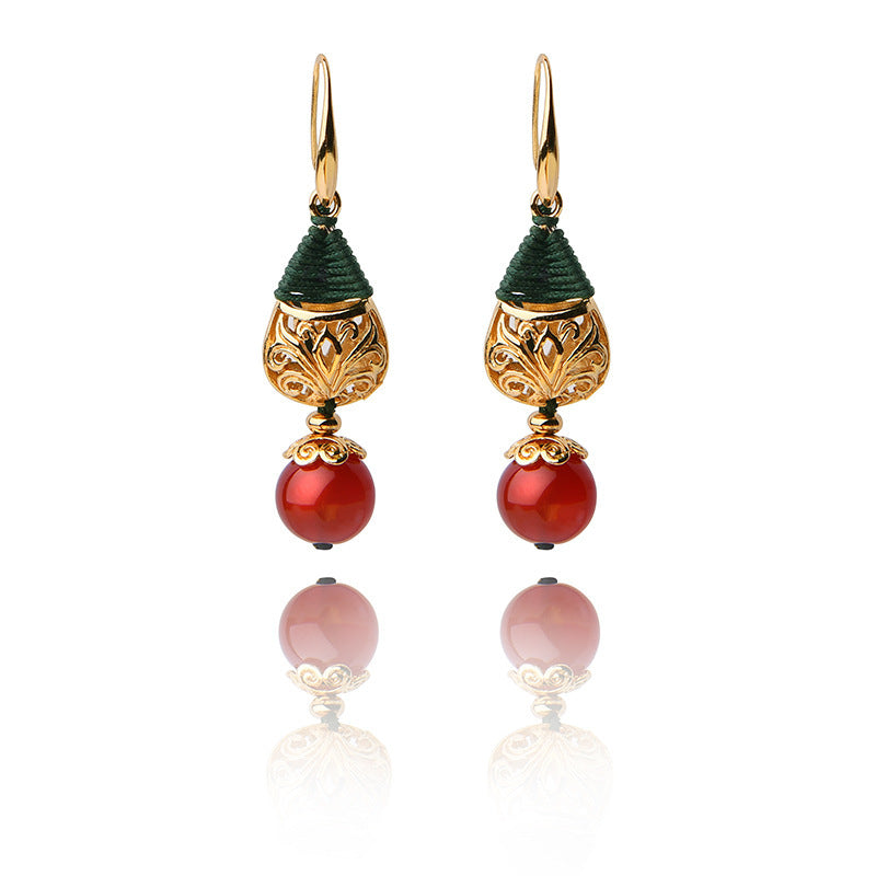 Pendant gold-plated Agate Earrings