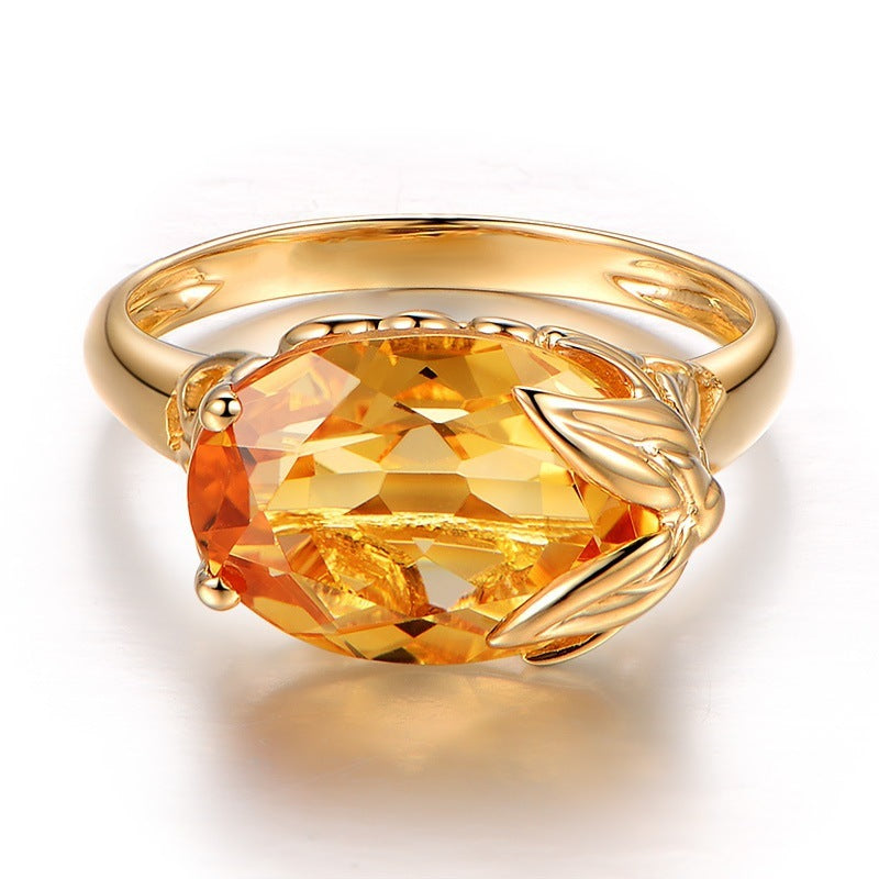 Citrine Gemstone women Ring