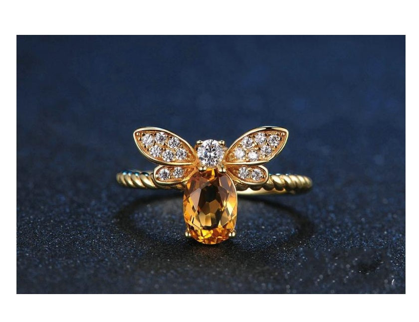 Honey Bee Citrine Ring