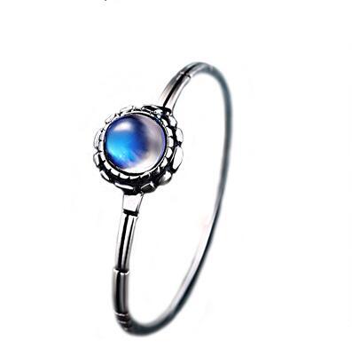 Moonstone Silver Crystal Gem Women Ring