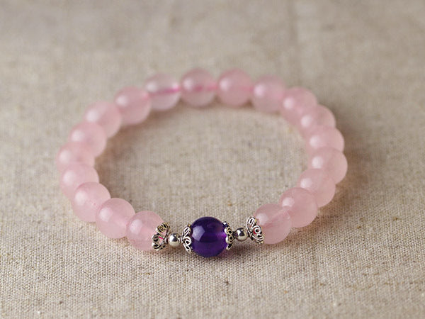 Crystal Amethyst Pink Women Bracelet