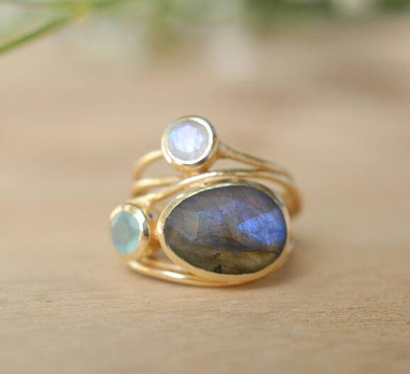 Colorful Moonstone Women Ring