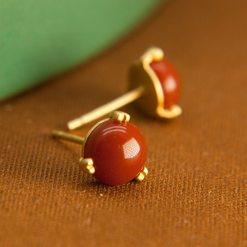 South Red Agate Earrings Women