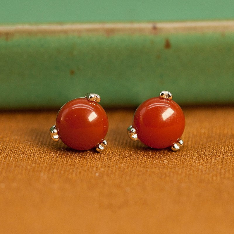 South Red Agate Earrings Women