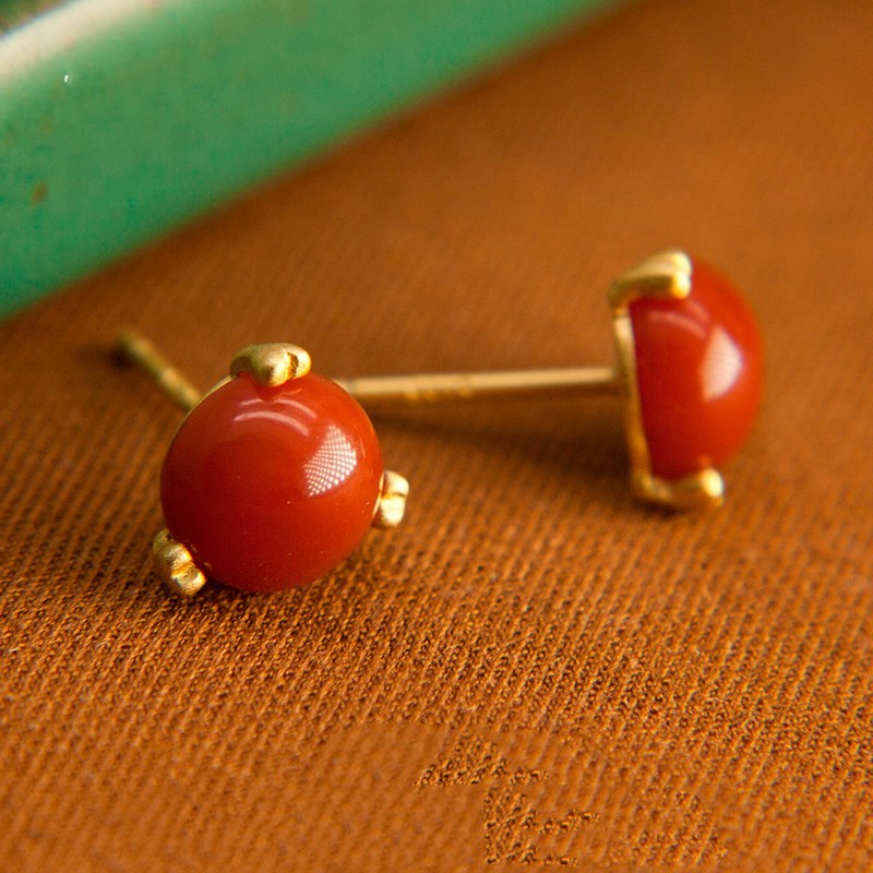 South Red Agate Earrings Women