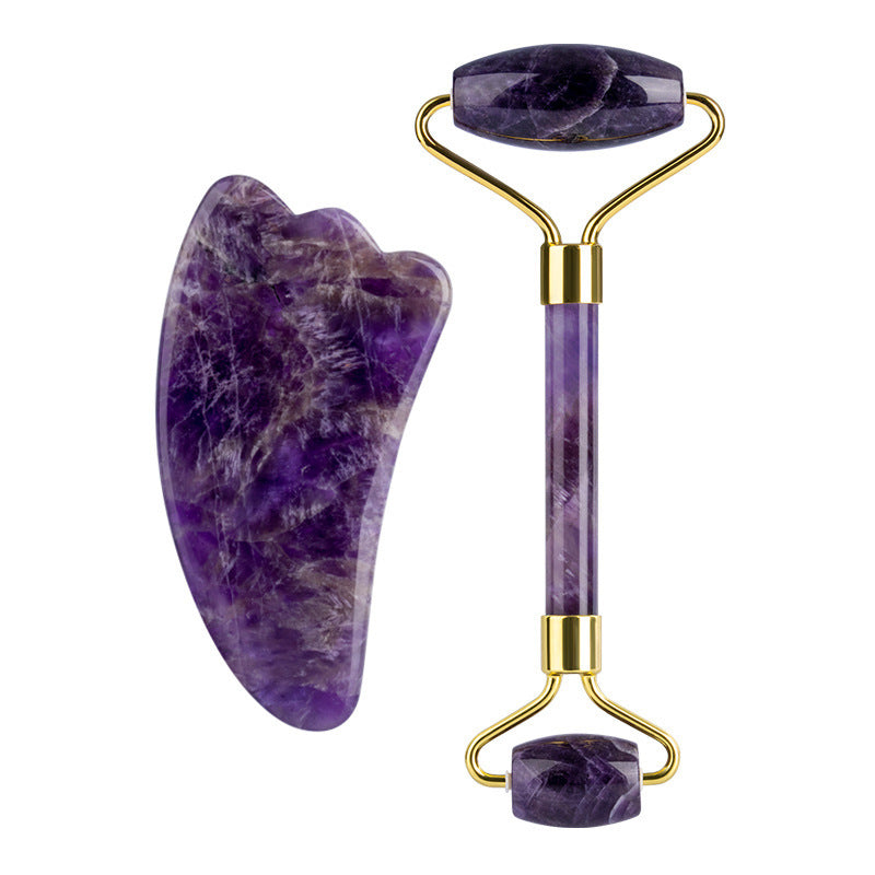 Amethyst Roller Single and Double-Headed Amethyst Roller Beauty Jade Massager Home Decor