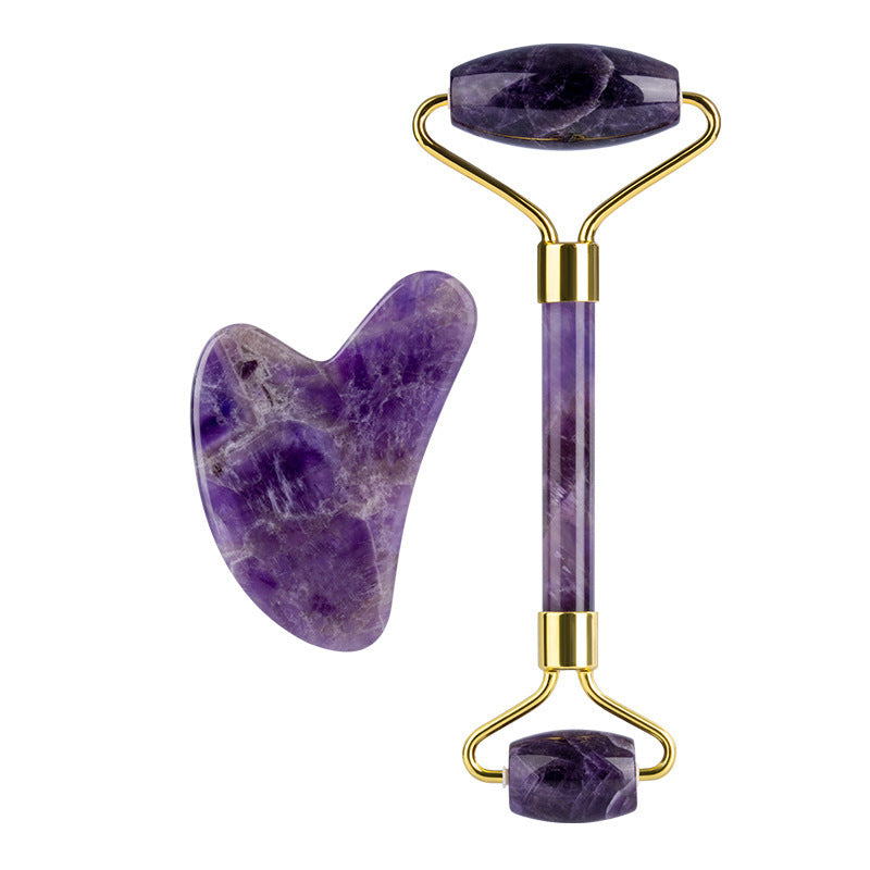 Amethyst Roller Single and Double-Headed Amethyst Roller Beauty Jade Massager Home Decor