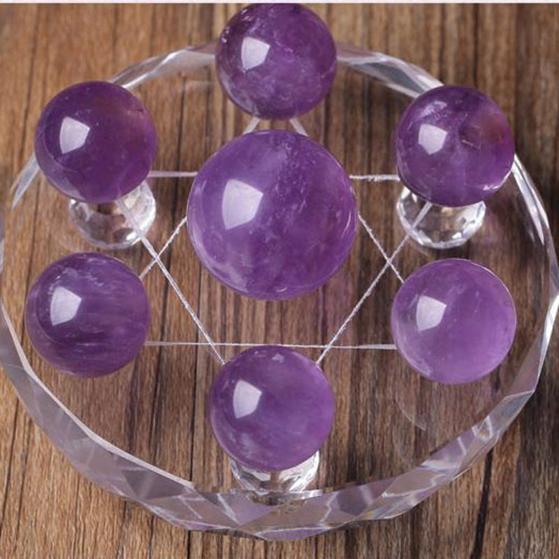 Natural Amethyst Seven-Star Array Natural Amethyst Ball Amethyst Seven-Star Array Crystal Ball Decoration Home Decor