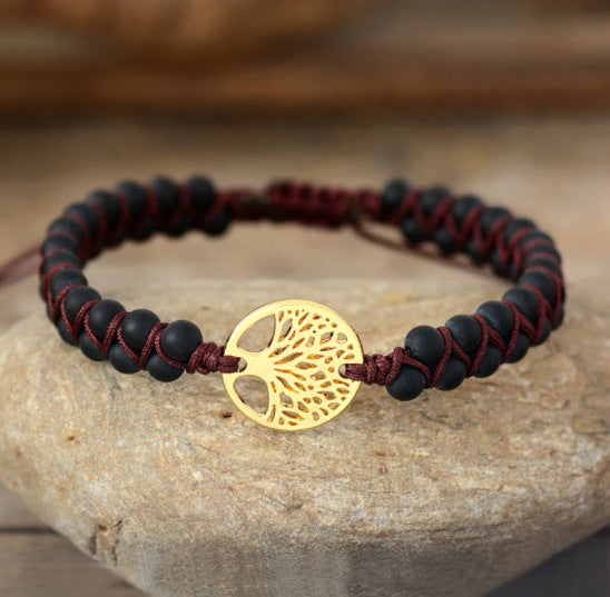 Natural Agate Beads, Hand-woven Yoga Friendship Couple Bracelet