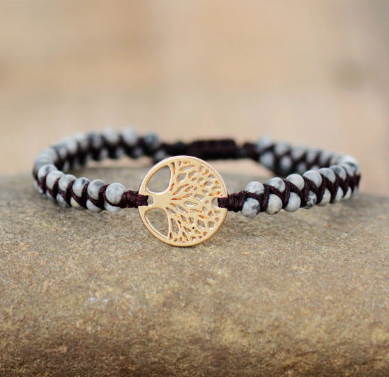 Natural Agate Beads, Hand-woven Yoga Friendship Couple Bracelet