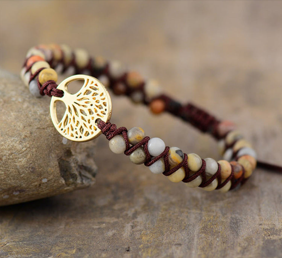 Natural Agate Beads, Hand-woven Yoga Friendship Couple Bracelet