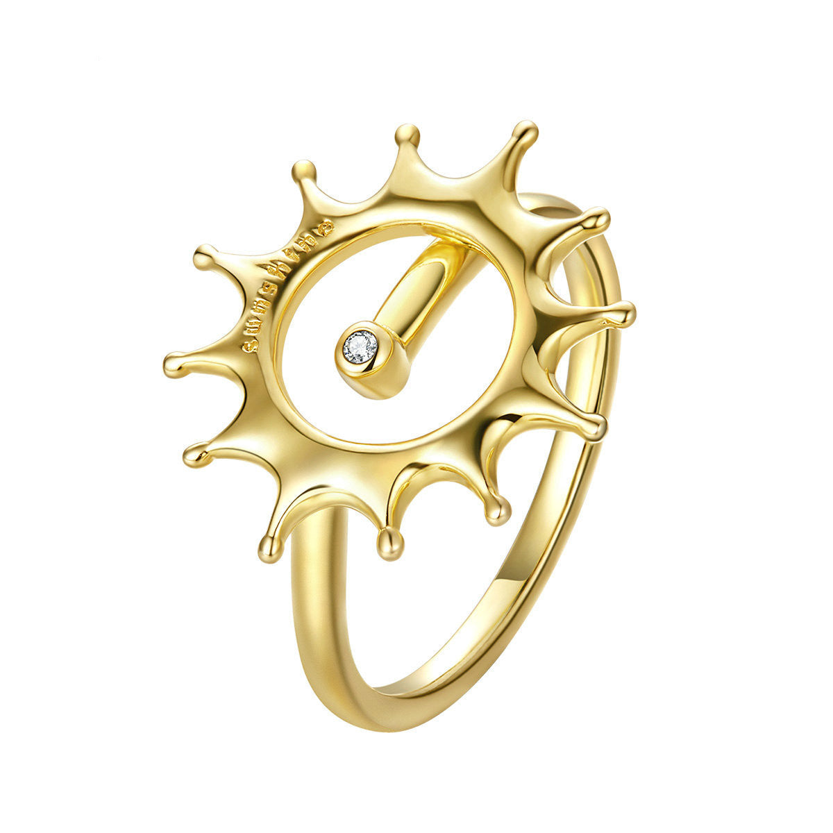 Golden Sun Jewelry Hao Stone Real Gold Plated Ring