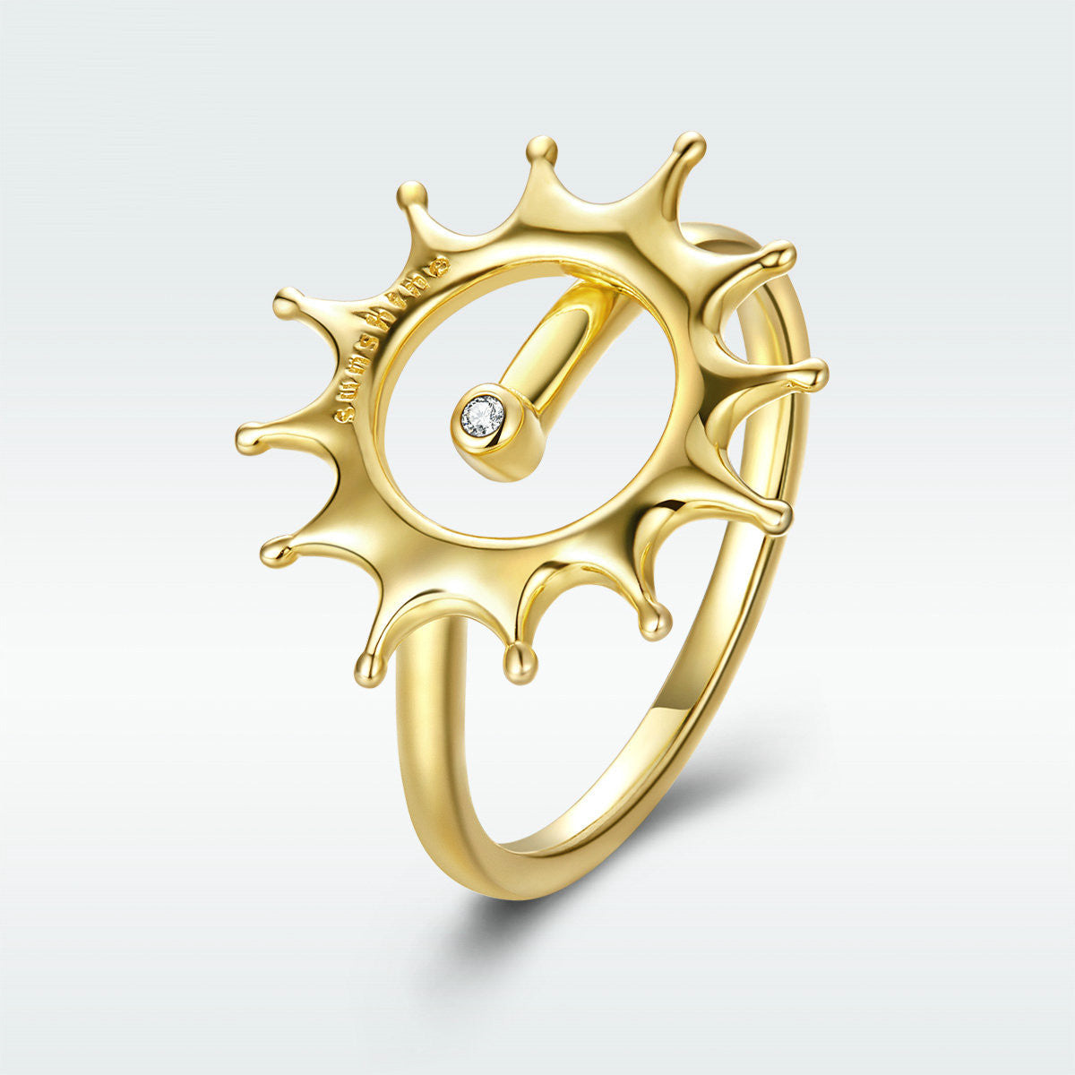 Golden Sun Jewelry Hao Stone Real Gold Plated Ring