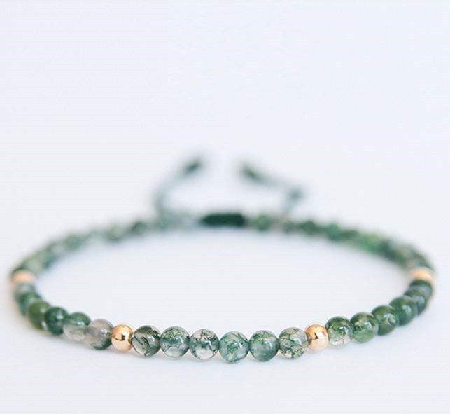 Natural Aquatic Agate Girls' Day Gift Crystal Women Bracelet