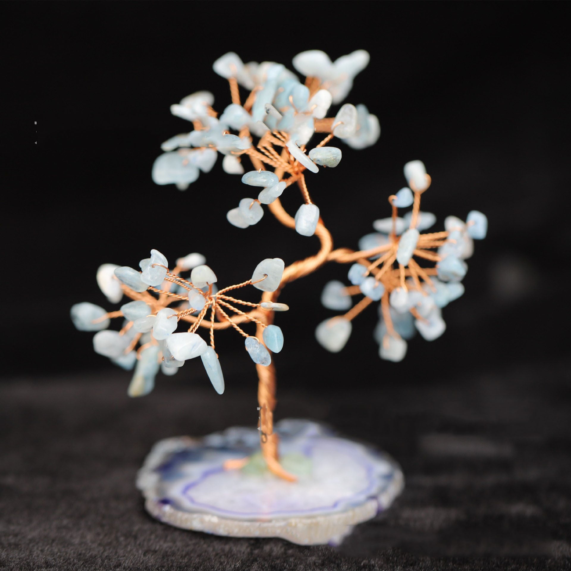 Creative Aquamarine Crystal Fortune Tree Ornament