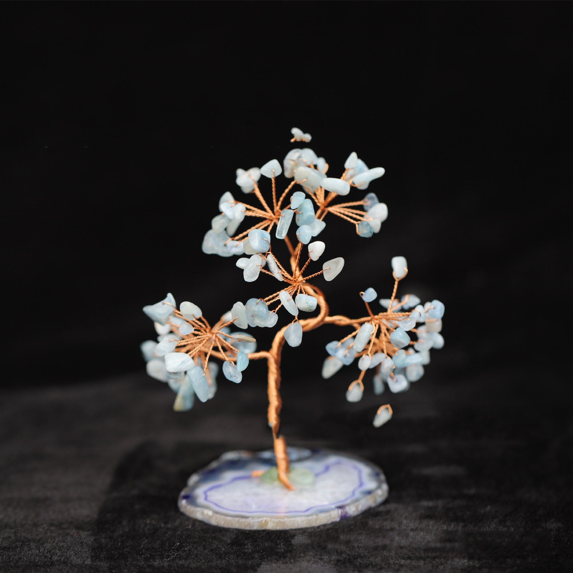 Creative Aquamarine Crystal Fortune Tree Ornament