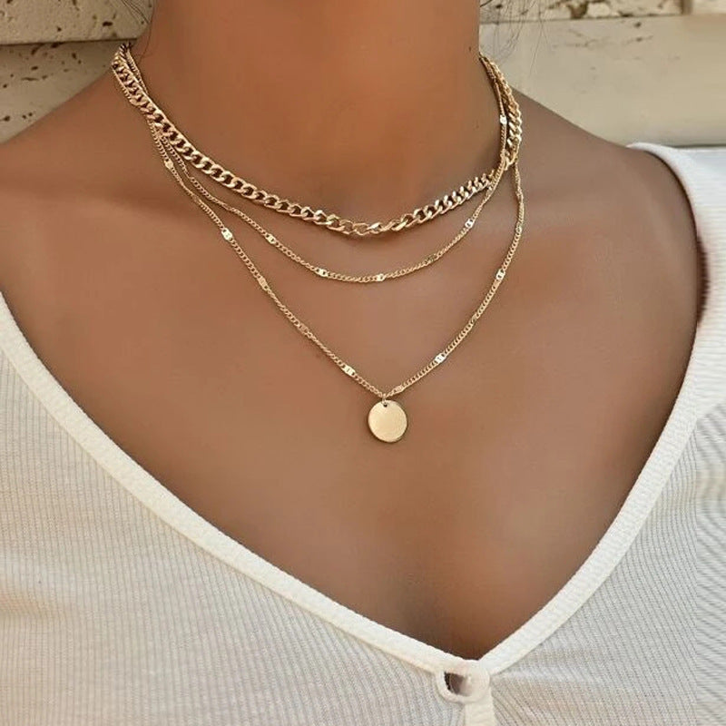 17KM-Multilayer Butterfly Pearl Necklace For Women Gold Pearl Choker Sun Star Jewelry Gift