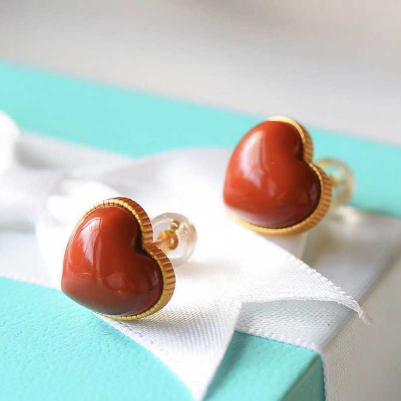 South Red Agate Love Women Earrings