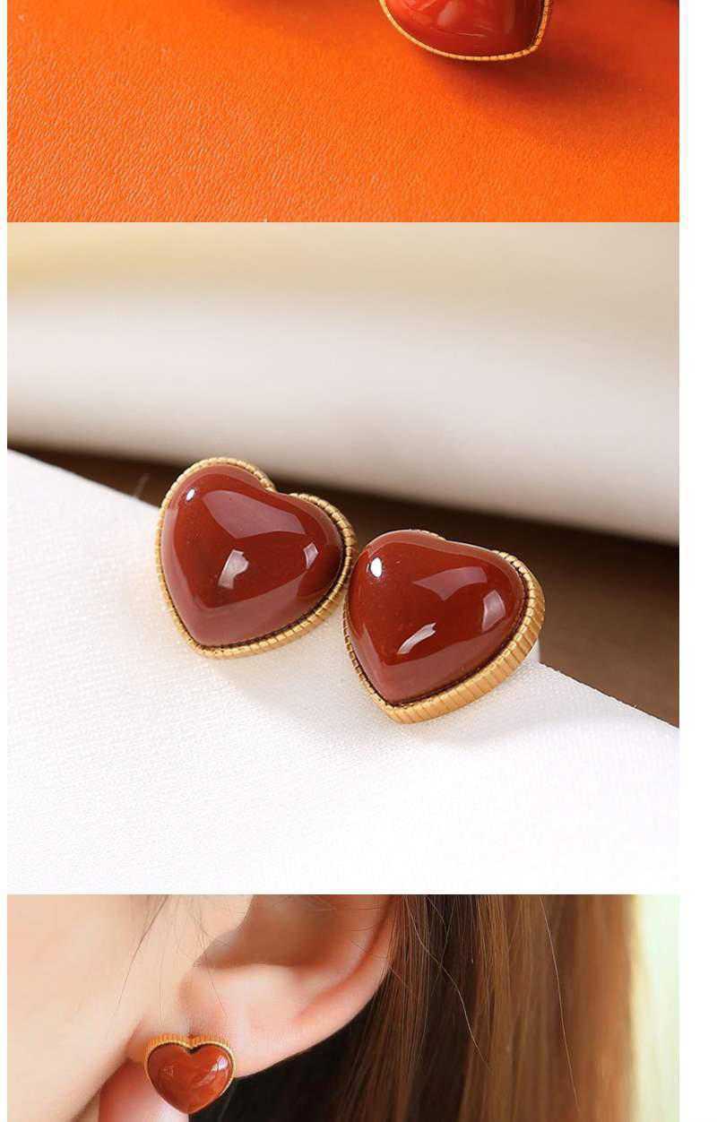 South Red Agate Love Women Earrings