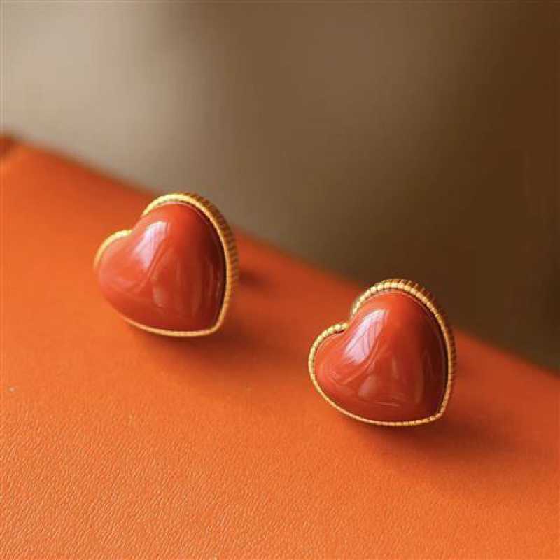 South Red Agate Love Women Earrings