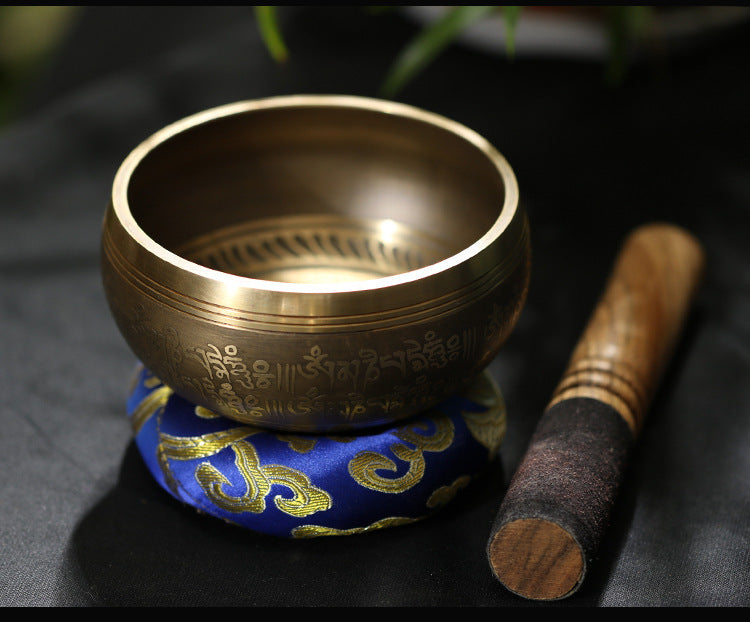 Yoga Meditation Singing Bowl Auspicious Knot Handmade Buddha Sound Bowl Home Decor