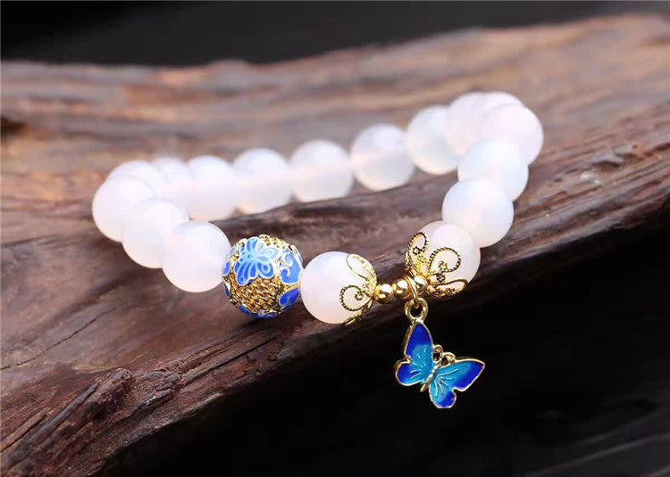 Crystal White Agate Women Bracelet