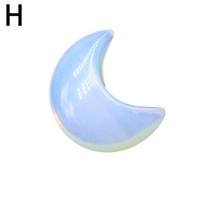 30mm Moon Crystal Jewelry Agate Jade Carving Crafts Home Decor