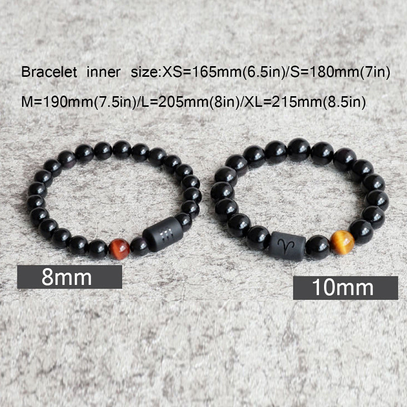 Natural Stone Agate Constellation Men Couple Bracelet